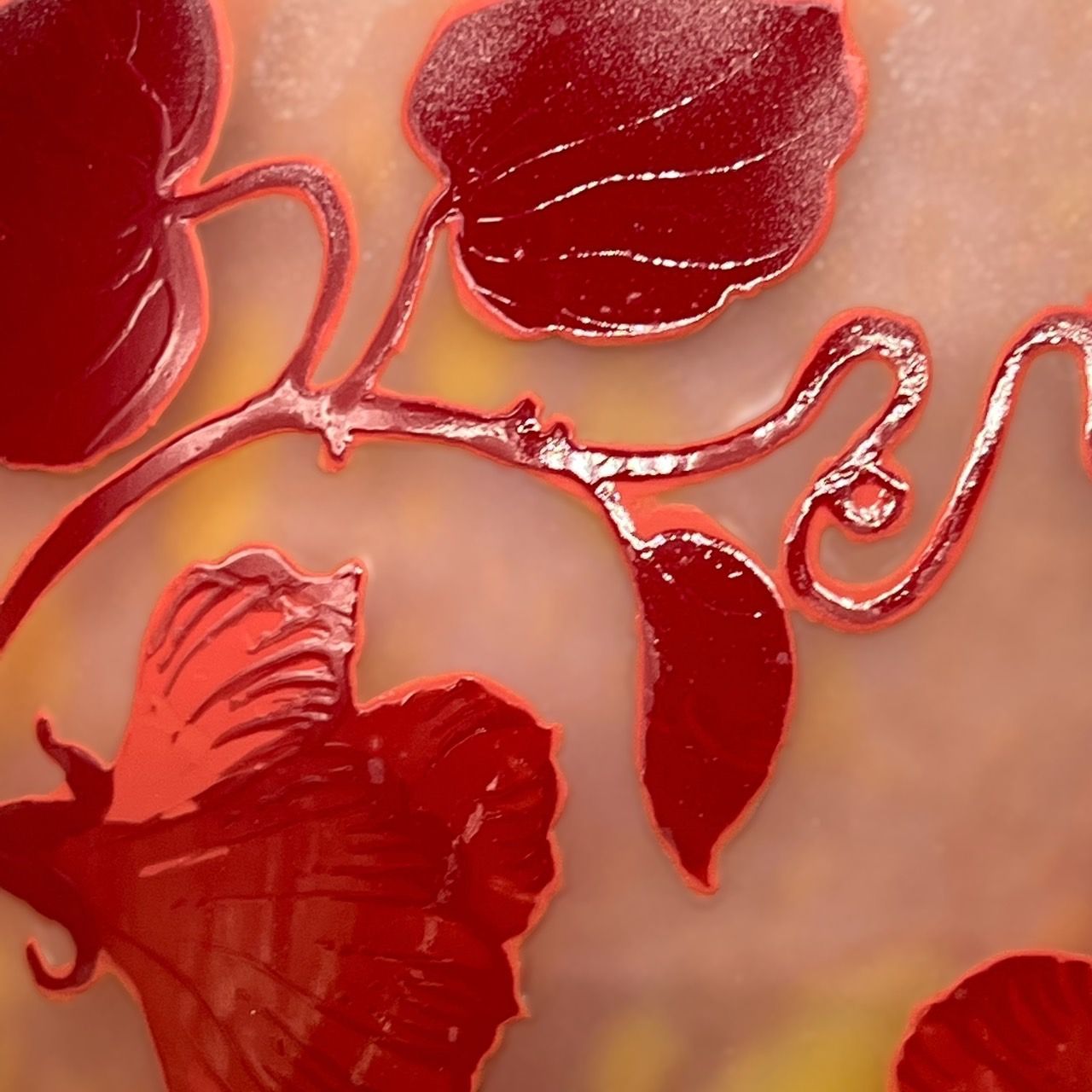 証明書】エミールガレ ボンボニエール カメオ彫り 被せガラス 高