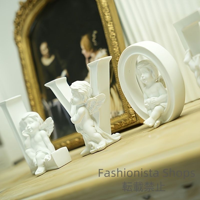 新品未使用】天使のオブジェ LOVE 置物 インテリア ホワイト