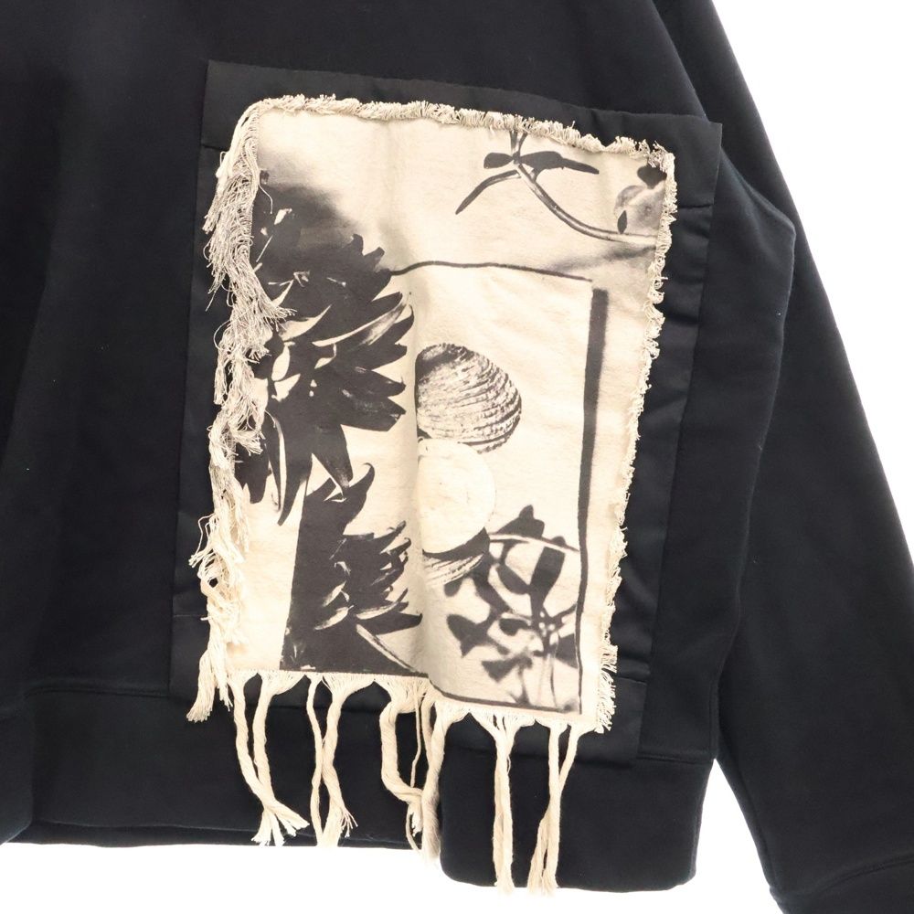 JIL SANDER パッチワーク クルーネックスウェットトレーナー ブラック