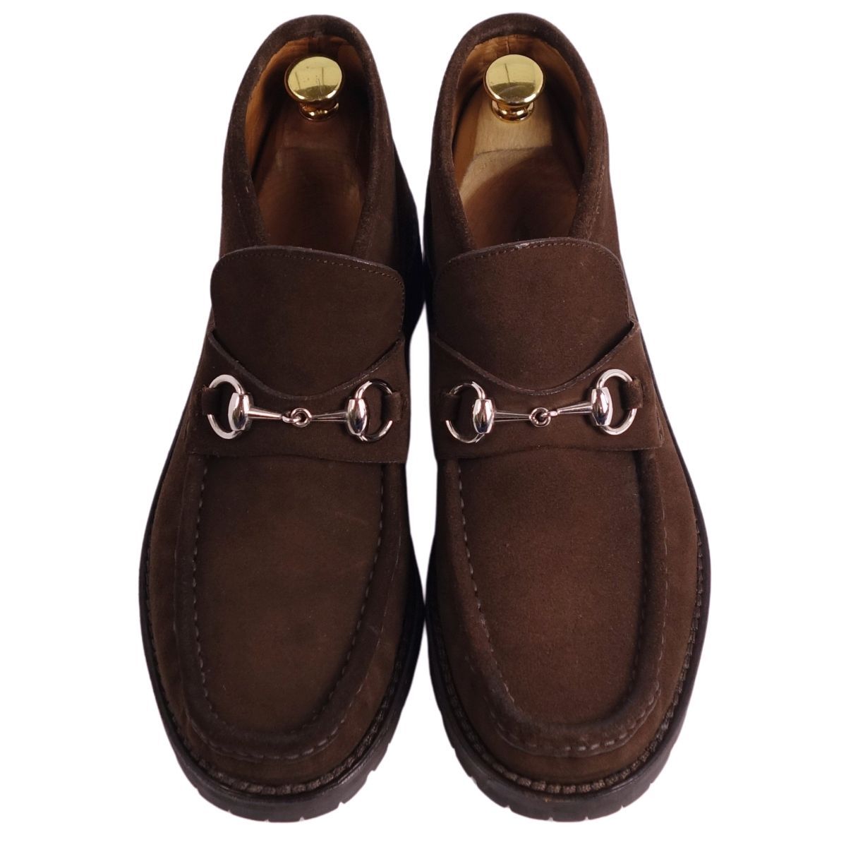 極美品 付属品 グッチ チャッカブーツ スエード ホースビット 黒 金 26.5 美品 グッチ GUCCI チャッカブーツ ショートブーツ ホースビット