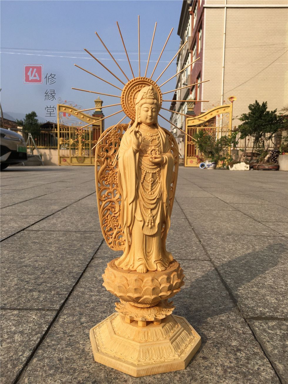 【修縁堂】大迫力 木彫り 仏像 千手観音菩薩立像 彫刻 一刀彫 天然木檜材 166145290_o4.jpg?