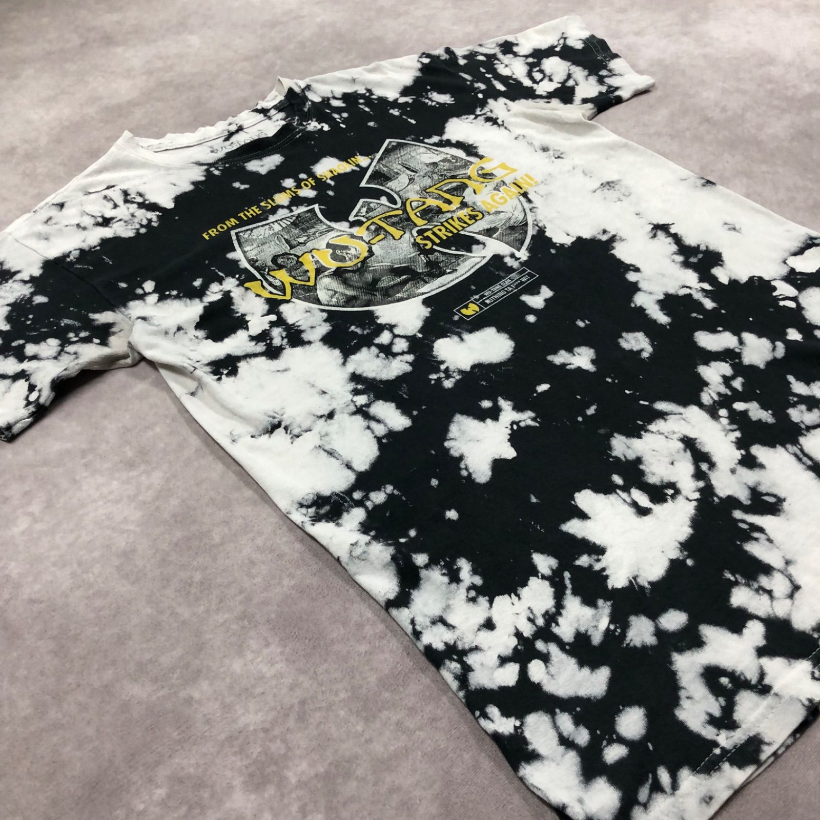 WU-TANG ウータンクラン タイダイ柄 ブリーチ風 モノトーン ヒップホップ ラップ アメリカ 音楽 半袖 丸首 Tシャツ vintage  ヴィンテージ - メルカリ