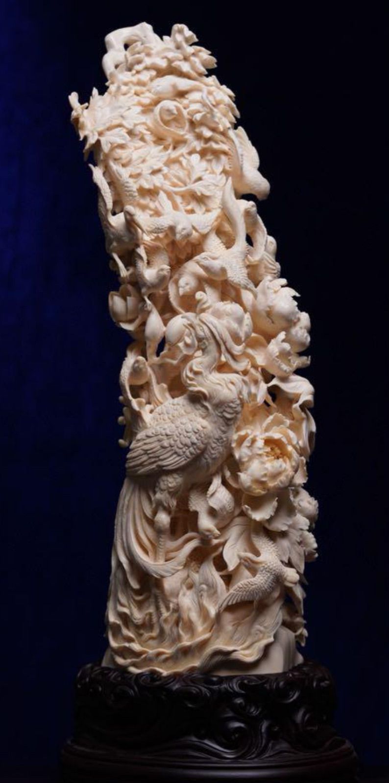 天然マンモス牙美しい手作り彫刻百鳥朝鳳 置物 天然マンモス牙美しい手作り彫刻百鳥朝鳳 置物 - メルカリ