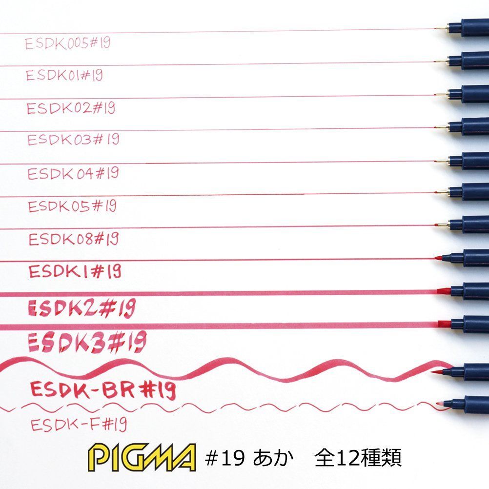 在庫処分】サクラクレパス 水性ペン ピグマ 0.5mm 赤 10本 ESDK05#19
