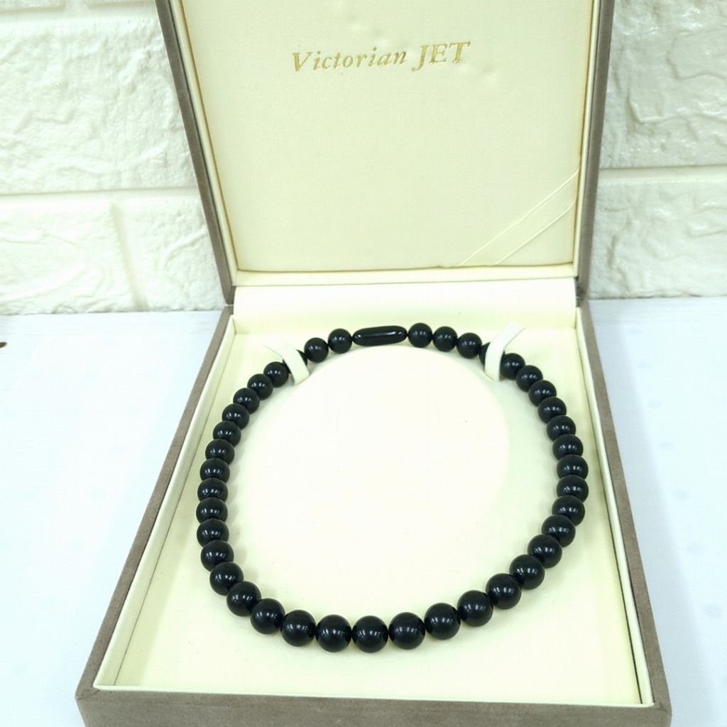 Victorian JET 天然ジェット ジェット ネックレス 鑑定書付き
