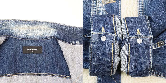 DSQUARED2 ディースクエアード ジャケット ウォッシュド デニム × ボア