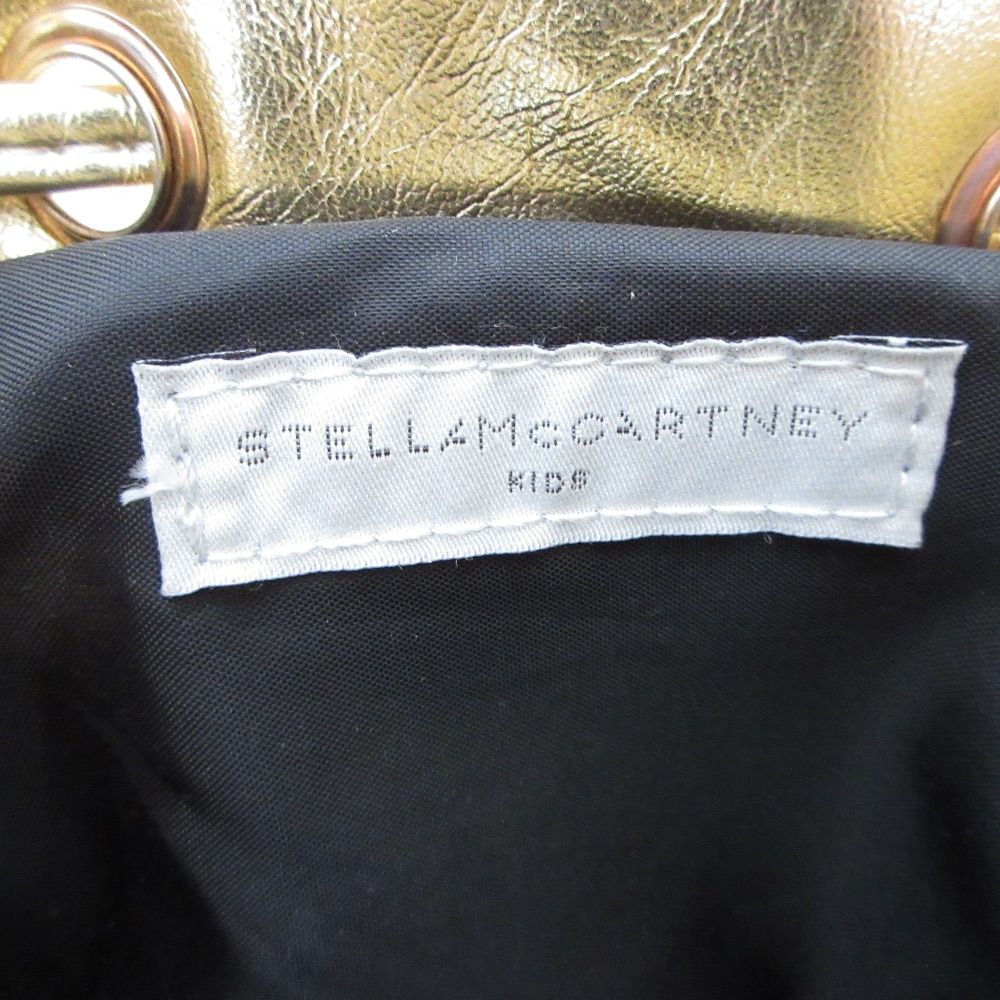 美品 Stella McCartney ステラマッカートニー キッズ グリッター 巾着 ドローストリングバッグ ショルダーバッグ ポシェット ゴールド レディース 古着 中古 USED