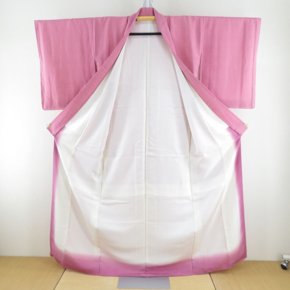 江戸小紋 ピンク色 鮫小紋 正絹 袷 バチ衿 紋無し 仕立て上がり着物