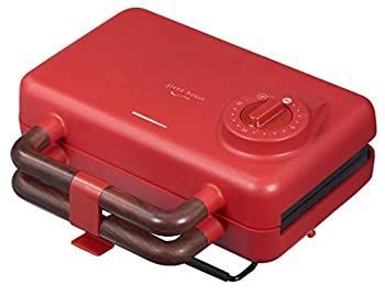 グリーンハウス ブルックリンスタイル 2枚焼きホットサンドメーカー プレート取り外し-水洗い レッド GH-HOTSBEC-RD