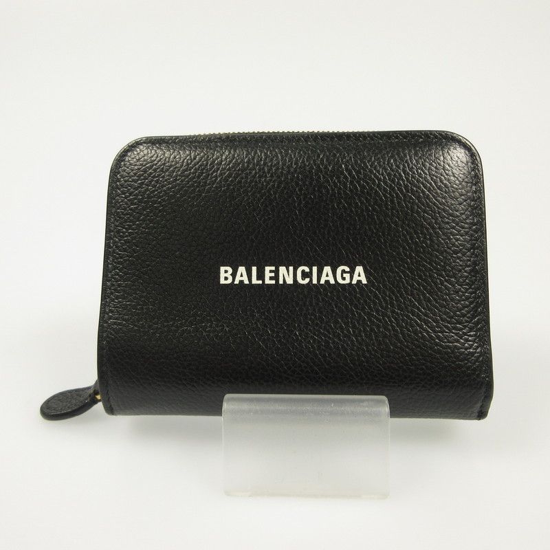 姫路東店 BALENCIAGA バレンシアガ コンパクトファスナー財布 CASH 650871 ブラック 125