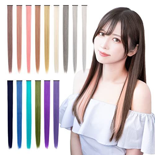 グリーンA [クラッセ] ワンタッチワイドエクステ 2本セット 取り付け簡単 カラー豊富 単色 ぱっちん エクステグリーンA