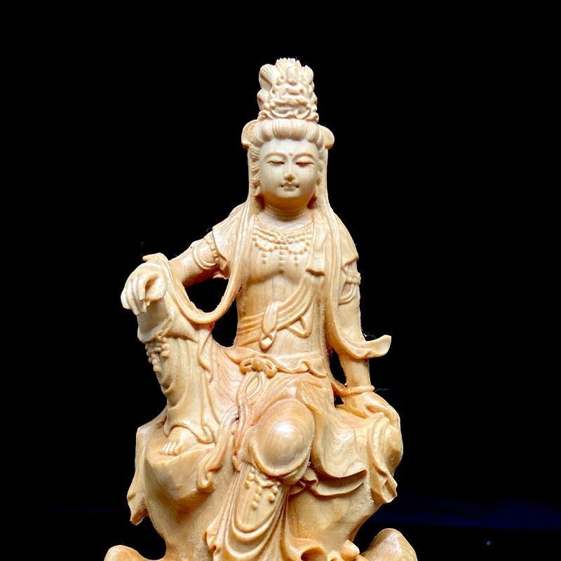 観音菩薩 神 仏 仏像 置物 オブジェ 木彫 木製 彫刻 装飾品 風水