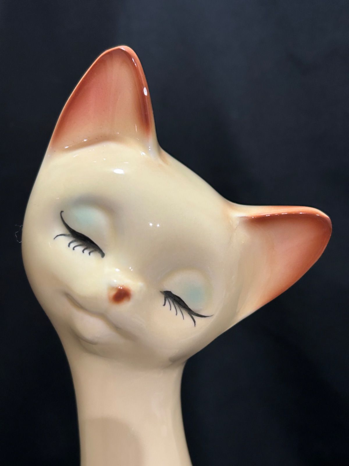 レア♡アンティーク♡シャム猫♡置物♡骨董品♡昭和レトロ♡インテリア♡陶器品♡ タイアップ商品 シャム猫 磁器製置物 ペア 特大 MC27