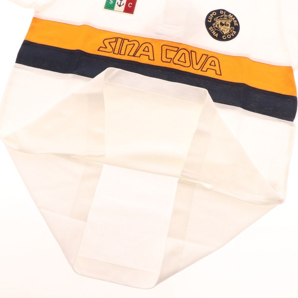 SINACOVA シナコバ　刺繍　ポロシャツ □ シナコバ ポロシャツ 半袖 トップス ワッペン 刺繍 メンズ M