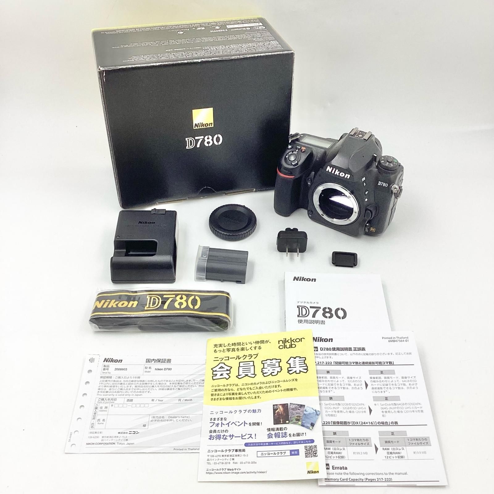 全額返金保証】【最速発送】Nikon デジタル一眼 D780 ボディ ブラック  