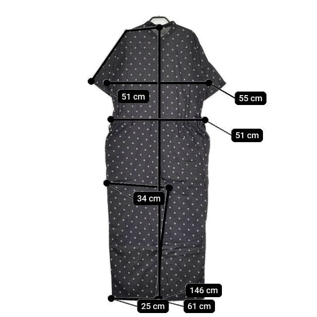 soil コットン ボイル ドットプリント バンドカラーオーバーオール 定価25300円 オールインワン ツナギ ブラック レディース ソイル【中古】5-0702S∞ soil コットン ボイル ドットプリント バンドカラーオーバーオール