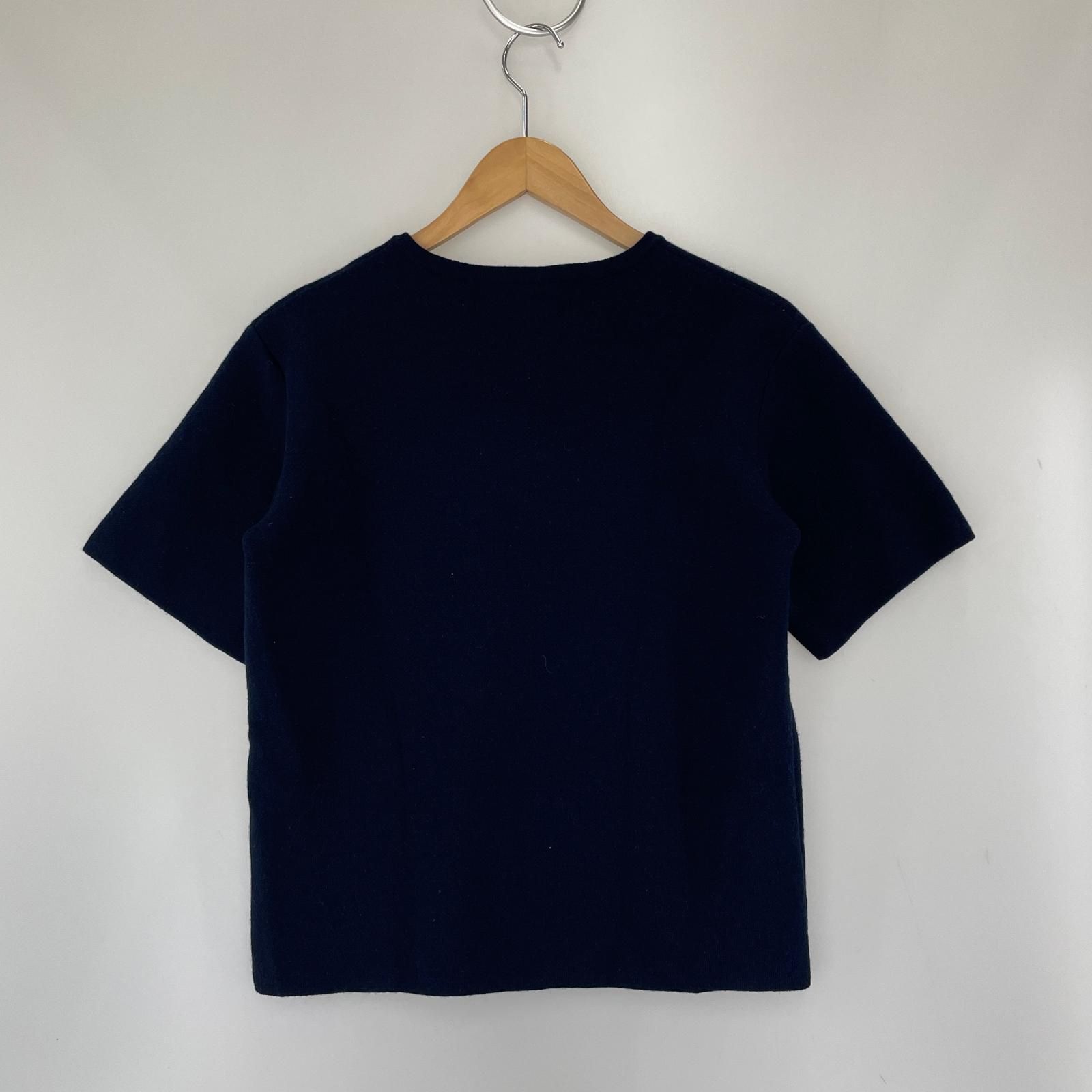 HERMES エルメス 半袖ニット size36/ネイビー - メルカリ