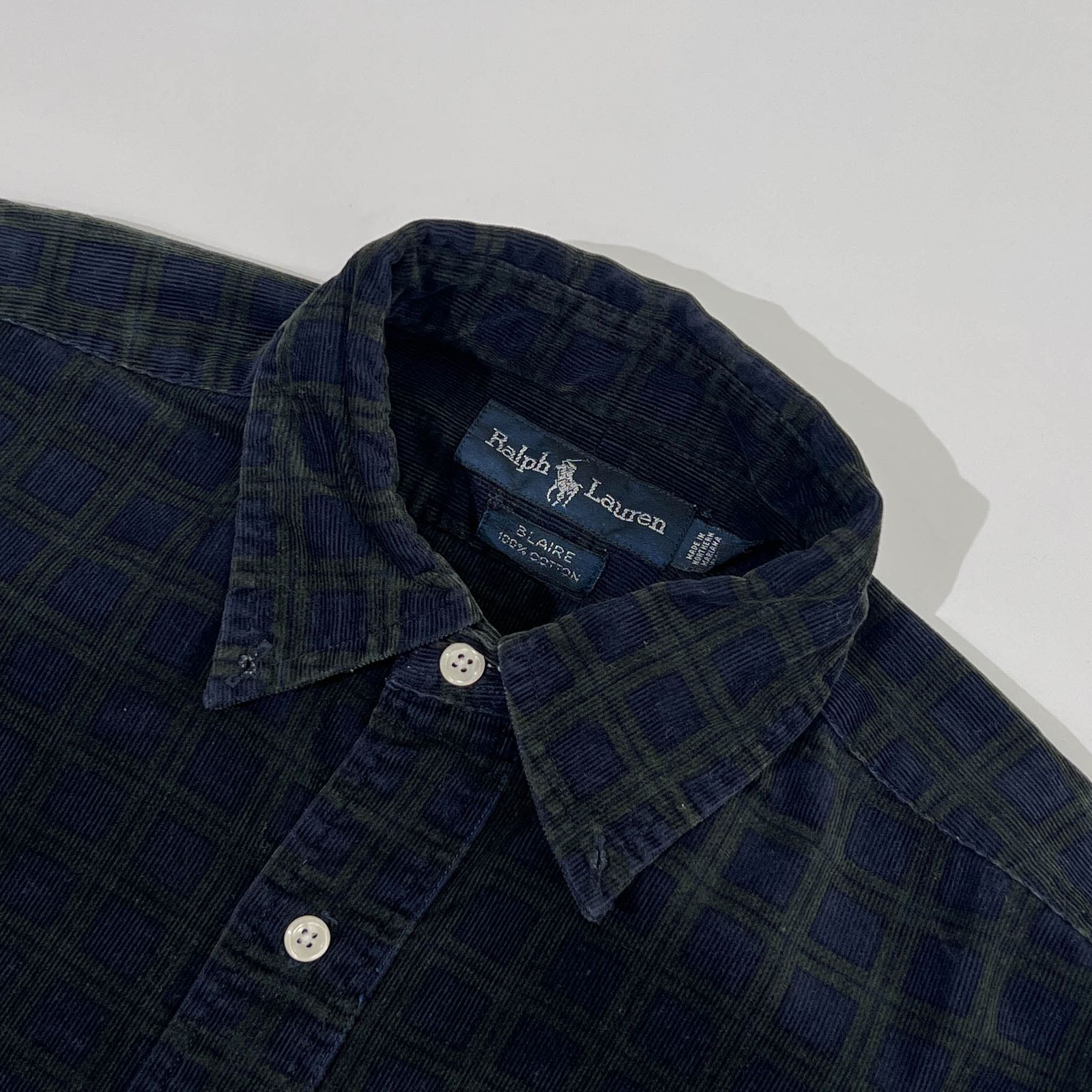 90s RALPH LAUREN BLAIRE ボタンダウン コーデュロイシャツ 90s ラルフローレン BLAIRE ワンポイント ボタンダウン コットン