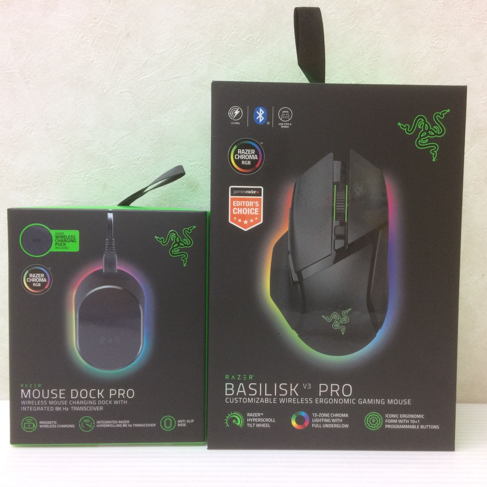 Razer Basilisk V3Pro ゲーミングマウス - Mouse Dock Pro ワイヤレス充電器 セット smavk088263
