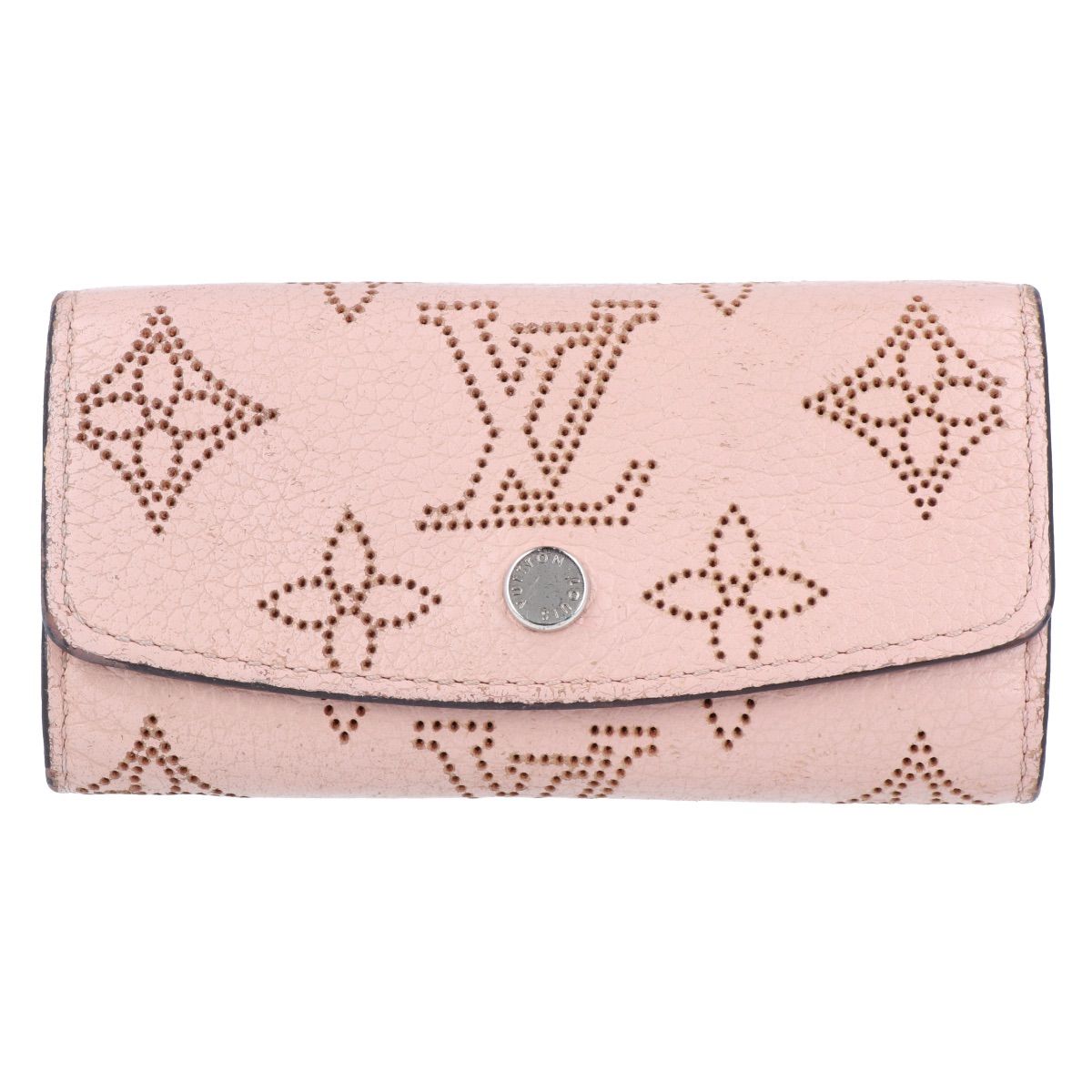 Louis Vuitton ルイヴィトン キーケース ミュルティクレ4 M82760 マヒナレザー ピンク系 4連キーケース レディース イニシャル刻印有 -C 9304