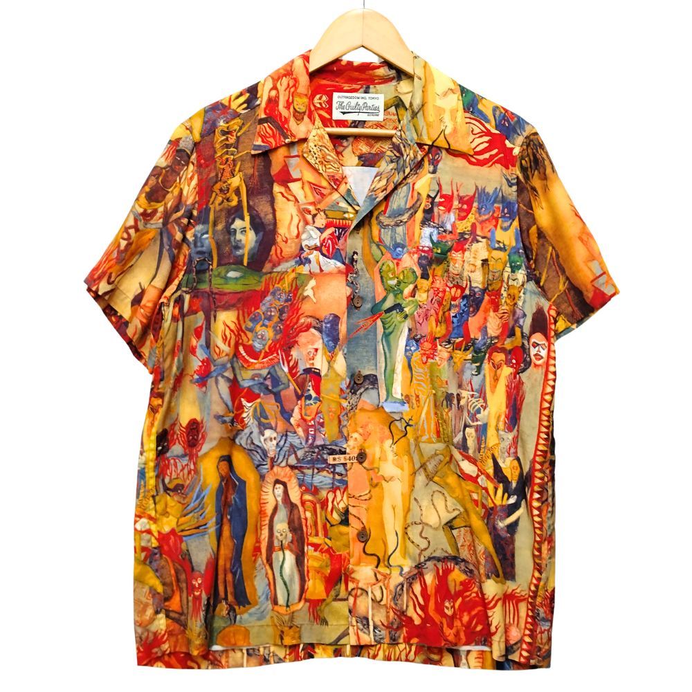 WACKO MARIA ワコマリア 18SS 壁画 アロハ ハワイアン シャツ オレンジ系 サイズM 正規品 / 40219