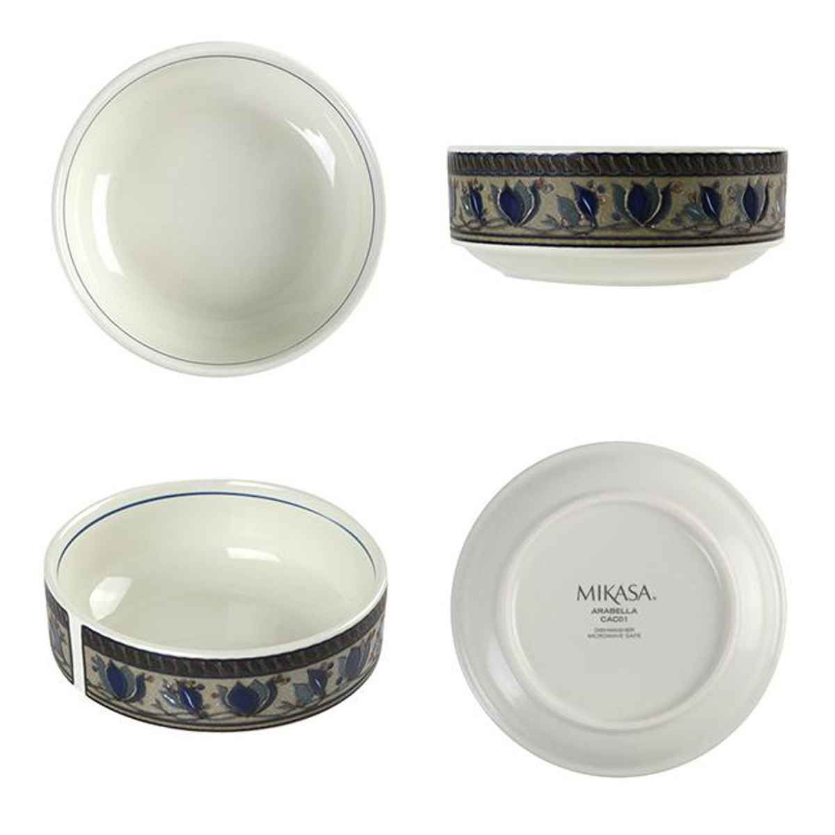 古伊万里窓赤絵花草梅図三段丸重（外径11㌢、高さ17㌢、重さ