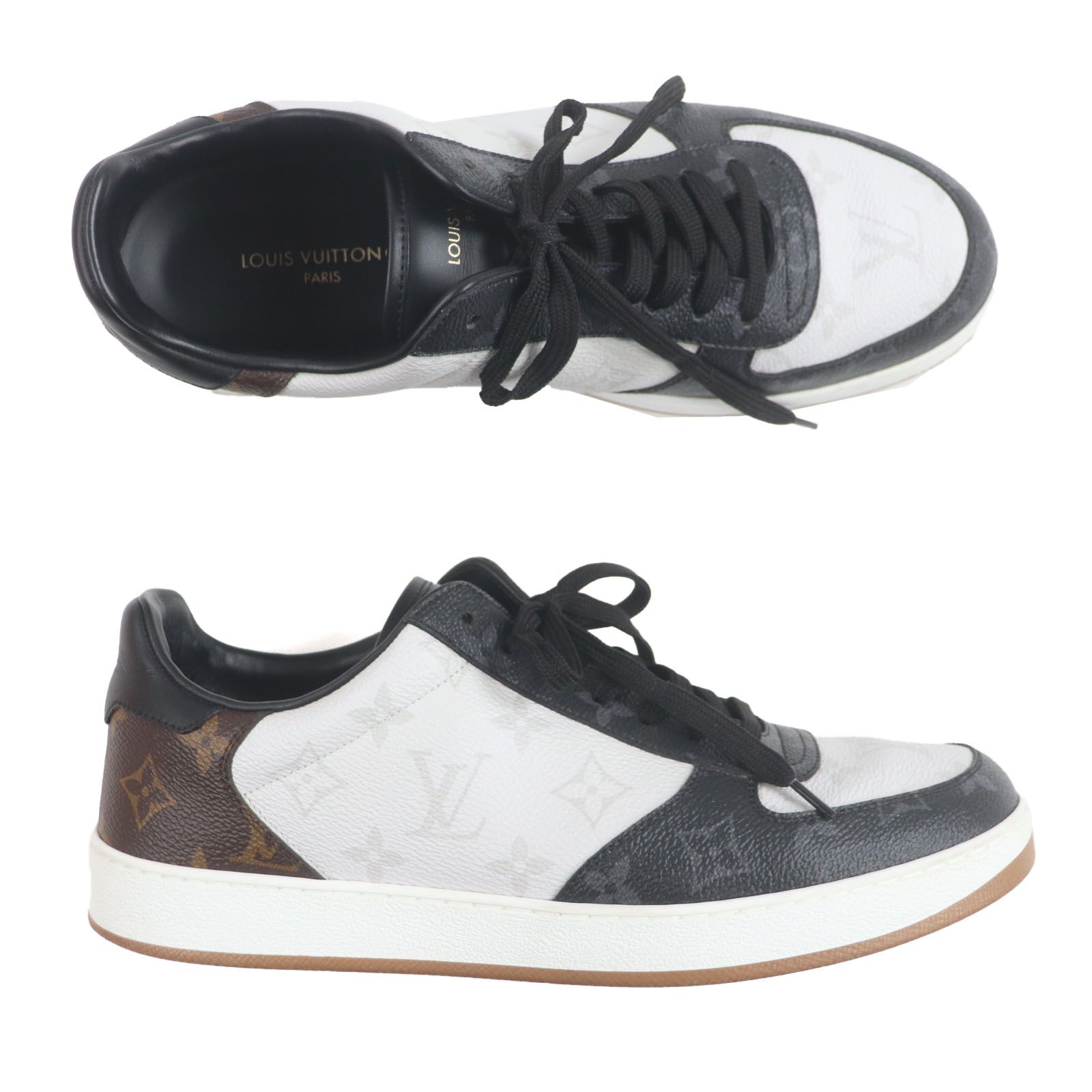 ルイヴィトン リヴォリライン モノグラム レザー ローカットスニーカー ホワイト 美品▽LOUIS VUITTON ルイヴィトン リヴォリ ライン モノグラム