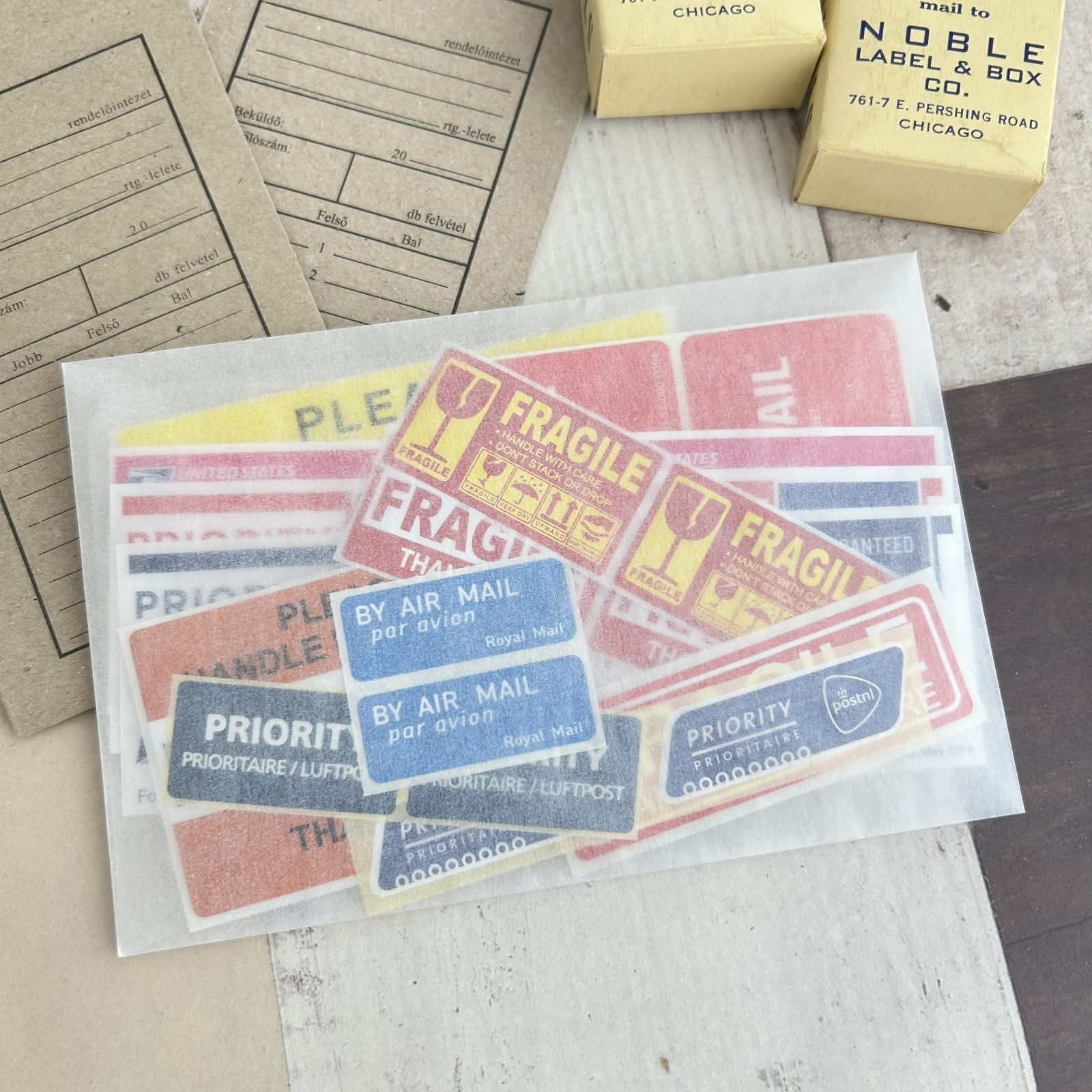 552・エアメール 郵便ステッカー 13種 プライオリティメール 郵便