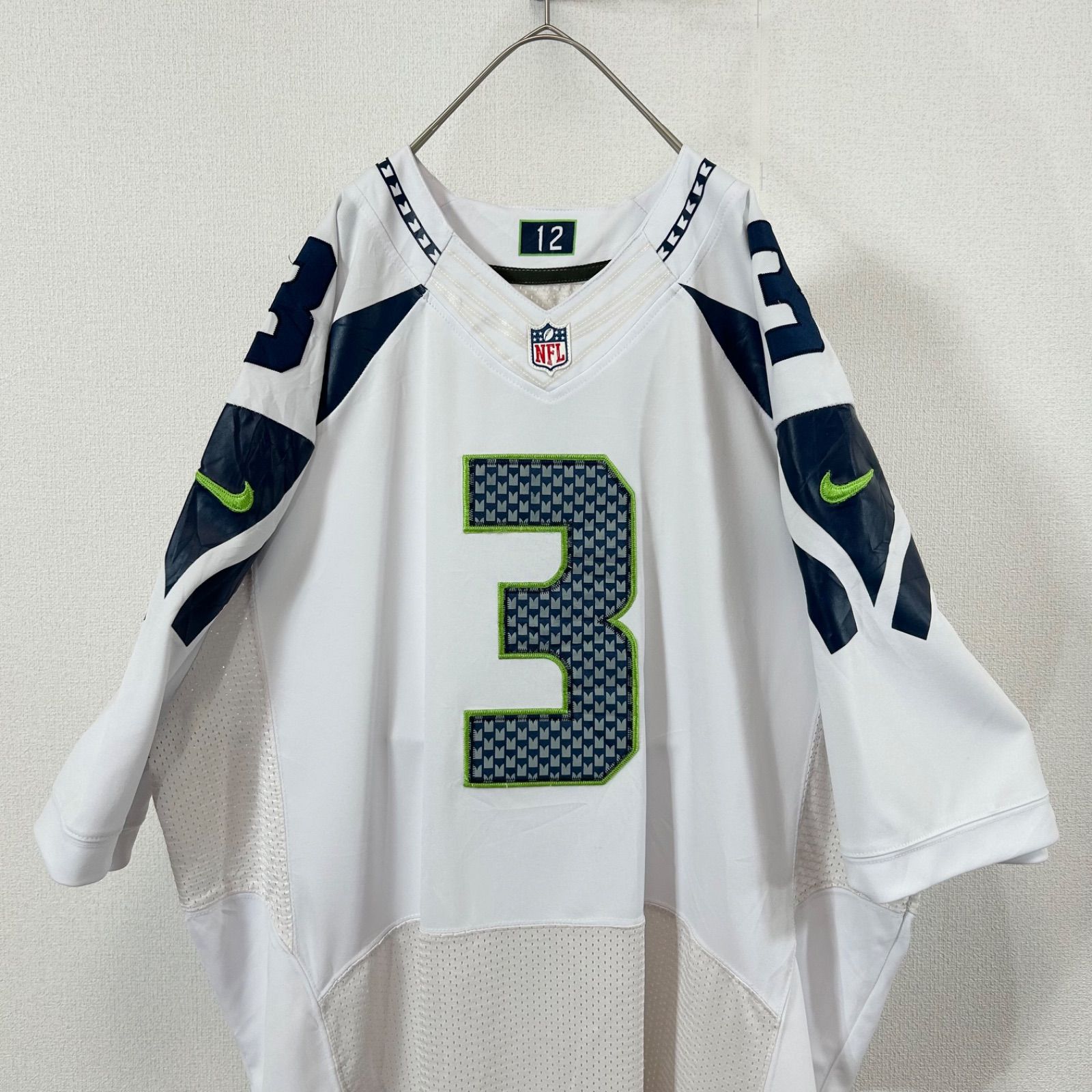 NFLシーホークスゲームシャツ肉厚SEAHAWKS大 Tシャツ両面刺繍ワッペン 