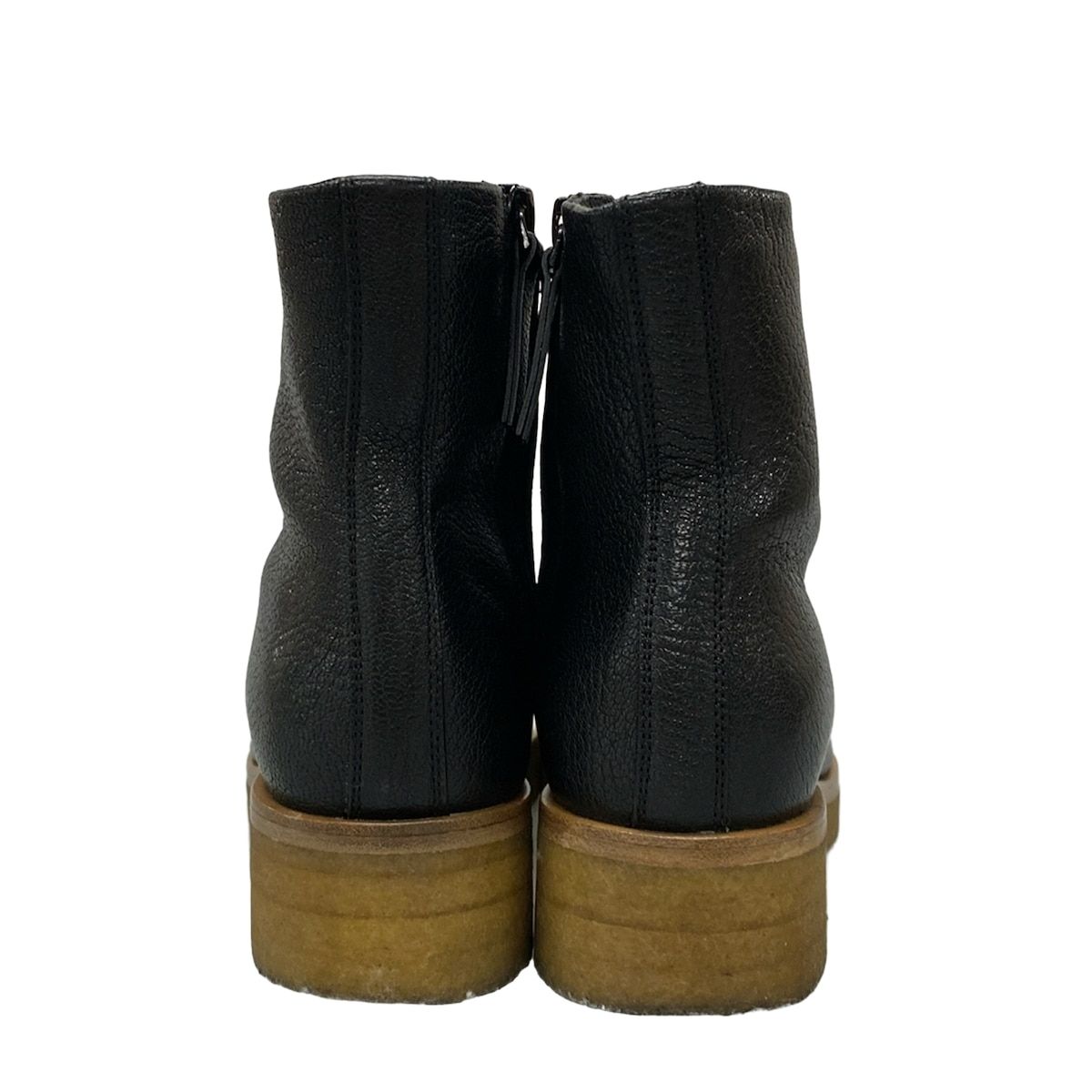 人気ブランドの新作も！ THE ROW ザロウ ショートブーツ 36 1|2 レディース BORIS BOOTIE|ボリス F1169 黒 サイドジップ|クレープソール|プラットフォーム レザー