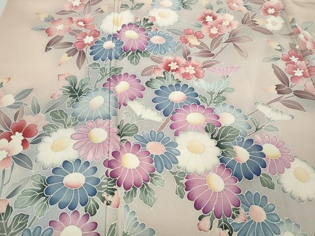 平和屋着物○訪問着 友禅 草花文 正絹 逸品 CAAZ2571ut - メルカリ