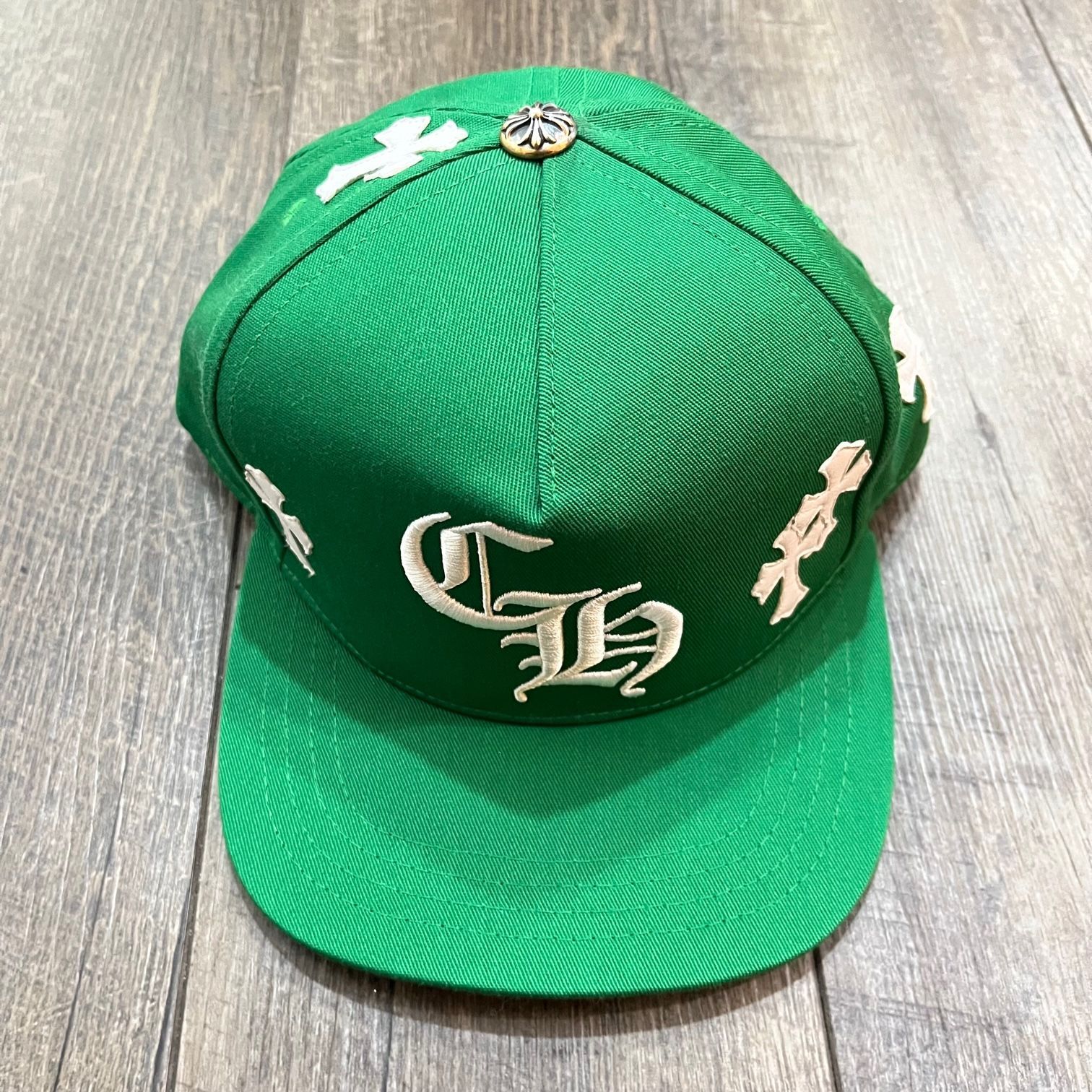 CHROME HEARTS CH レザー クロスパッチ ベースボールキャップ 帽子 