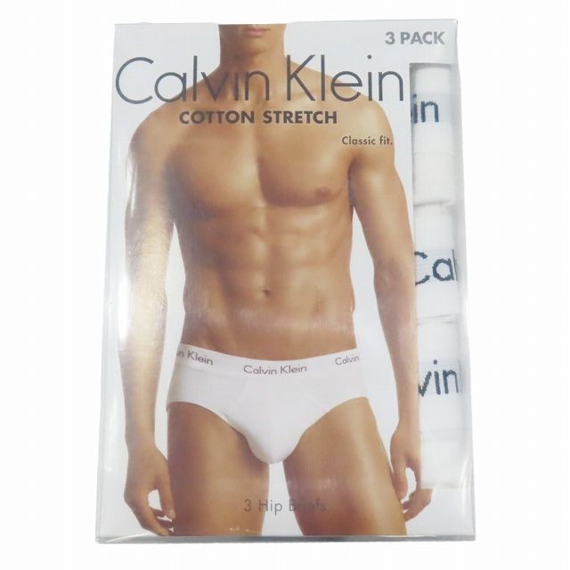 カルバンクライン CALVIN KLEIN 3Hip Brief COTTON STRETCH 下着 ブリーフパンツ 3枚セット L 白 ホワイト/3 メンズ