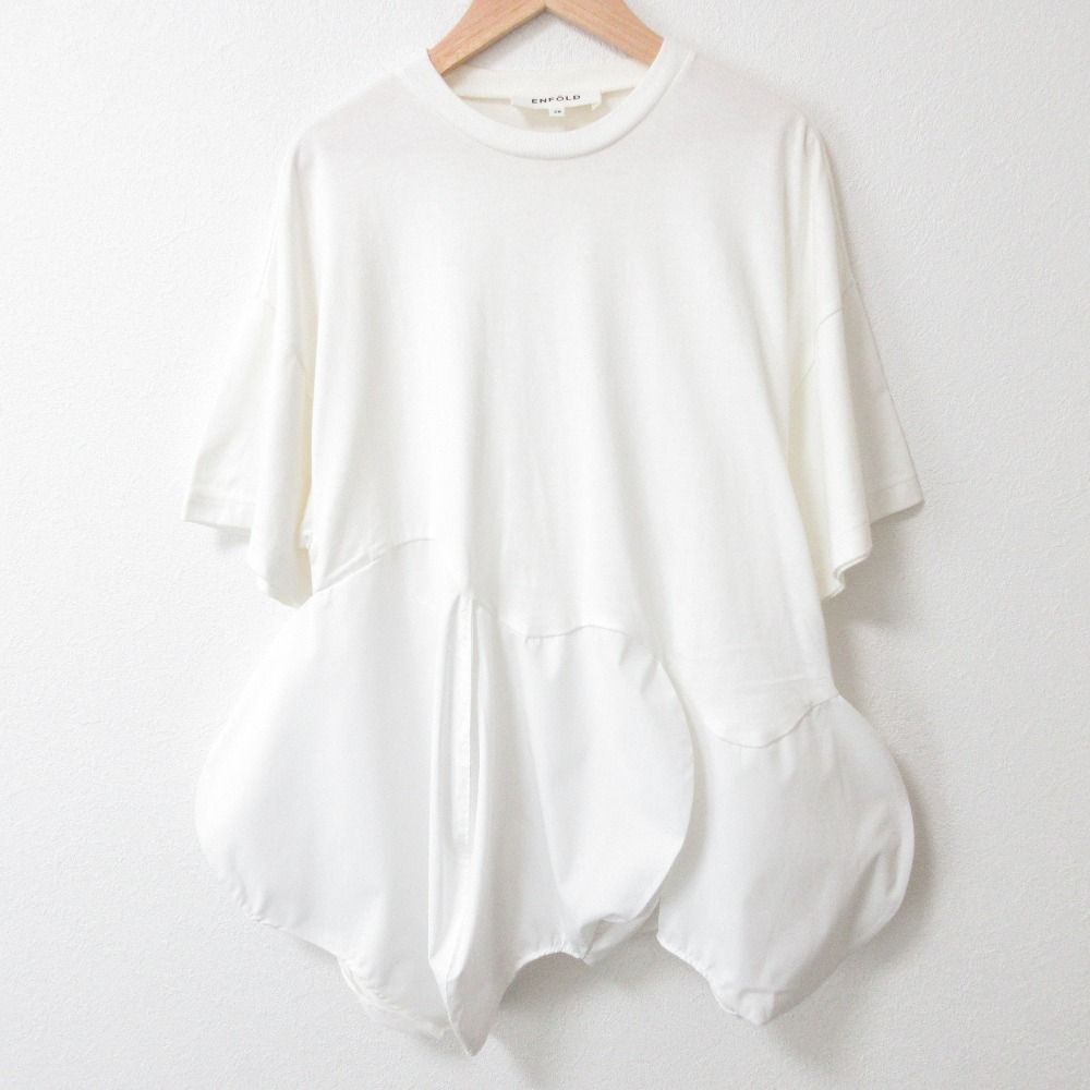 良品 23SS ENFOLD エンフォルド COMBI T-SHIRT 裾フレア 五分袖  