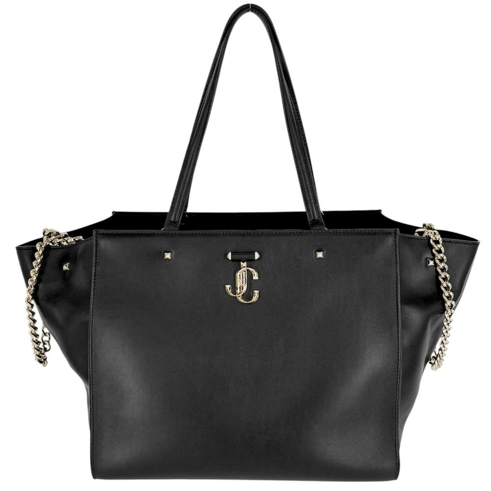 在庫一掃 ジミーチュウ ハンドバッグ レディース JCロゴ トートバッグ 肩掛け JIMMY CHOO レザー ブラック 黒 ゴールド金具 品