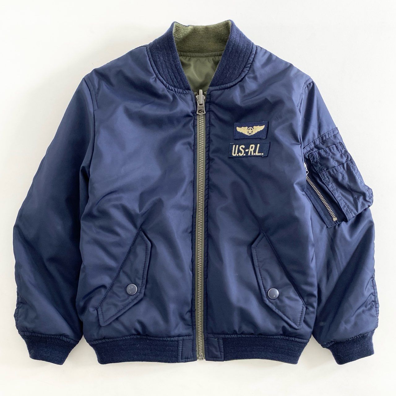 88i3② 《未使用保管品》定価￥29,590 POLO RALPH LAUREN ポロ ラルフローレン ワッペン付き MA-1 フライトジャケット  6 カーキ タグ付 - メルカリ