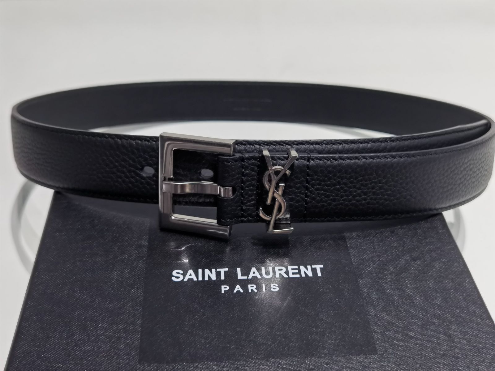 SAINT LAURENT カサンドラ  ベルト  シルバー  30mm