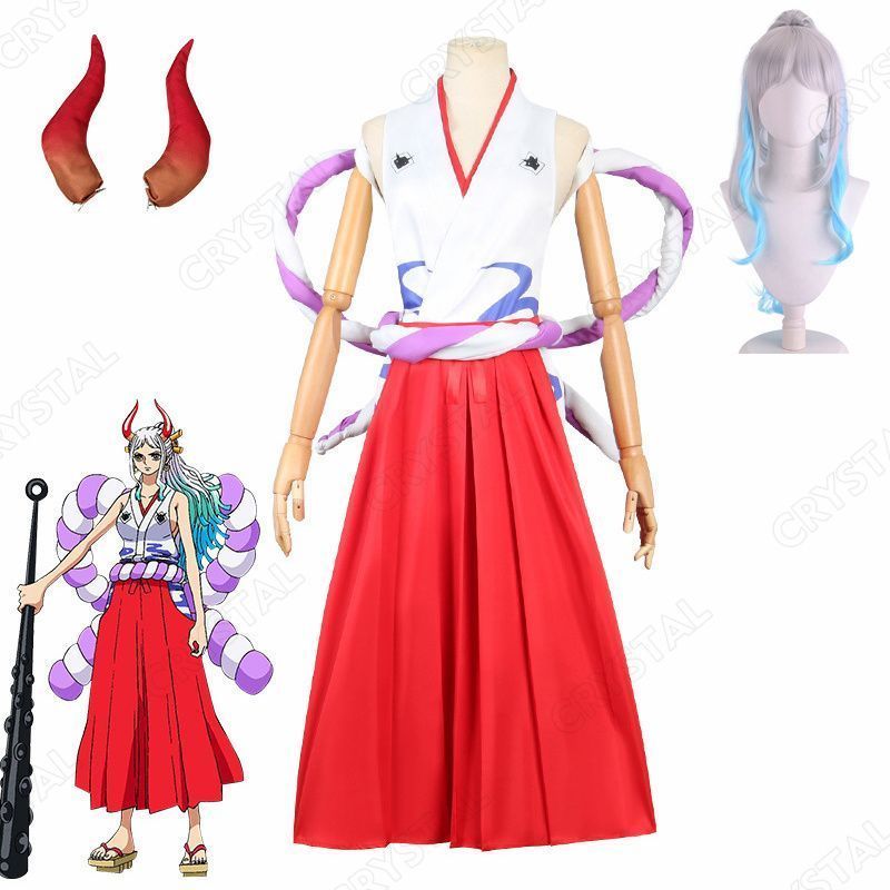 ONE PIECE ヤマト コスプレ ワンピース コスプレ衣装 ウイッグ付き ワノ国 Cosplay 和服 演出服 変装 仮装 日常服 アニメ 祭り 学園祭 文化祭 漫遊展 ハロウィン クリスマス コスチューム