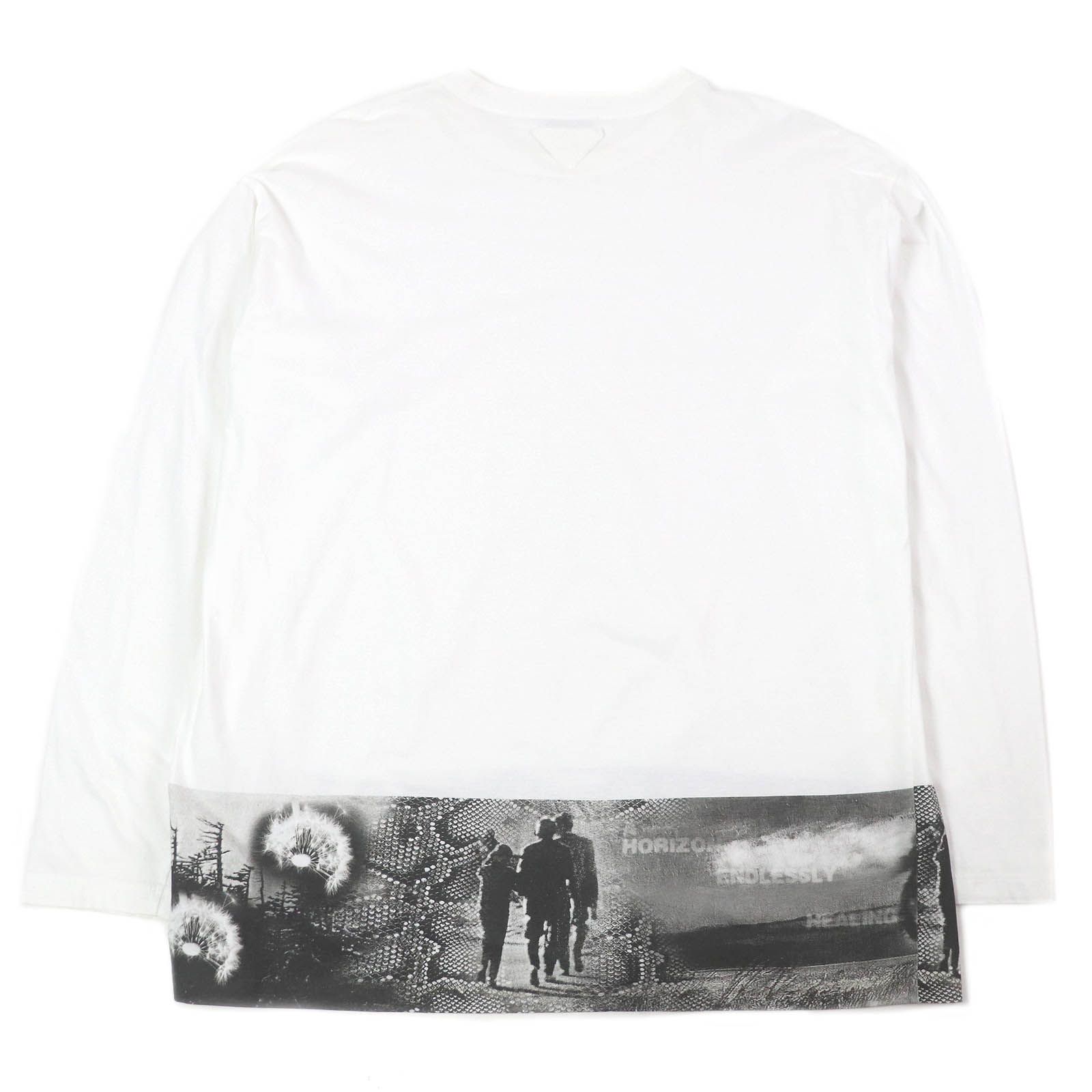 極美品】PRADA プラダ トライアングルロゴ刺繍 ロンT 長袖Tシャツ 楽天