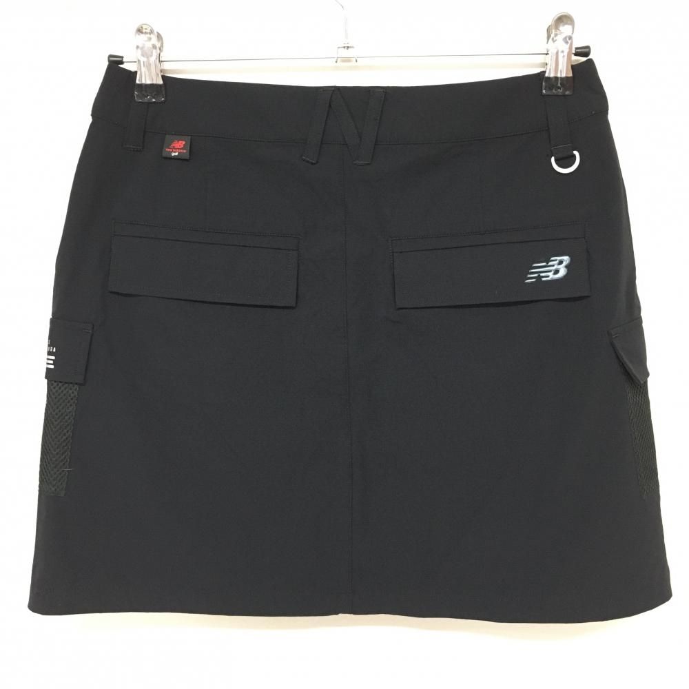 超美品】ニューバランスゴルフ スカート 黒 格子織生地 メッシュ