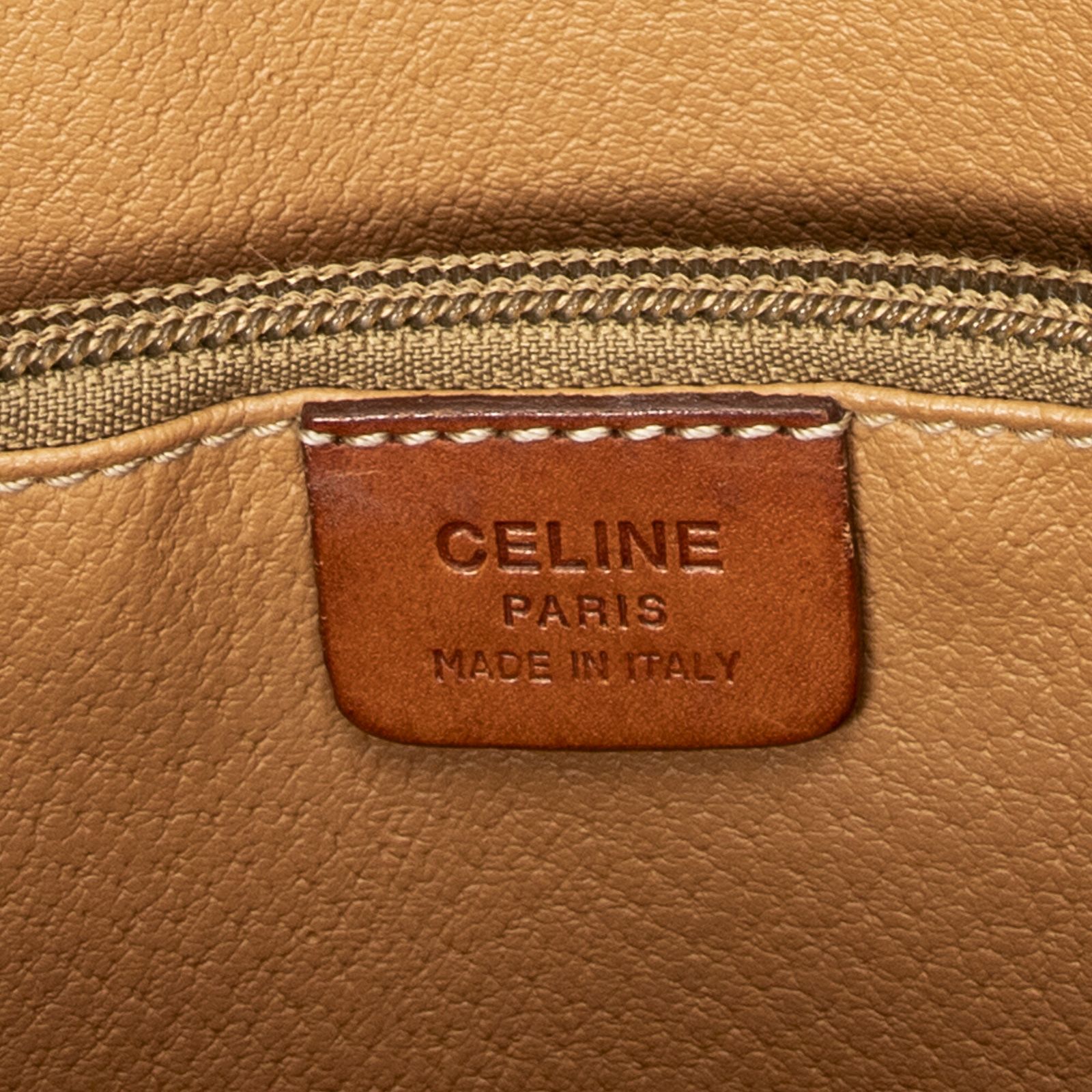 セリーヌバケツ型トートバッグ茶色マカダムPVCキャンバスAB