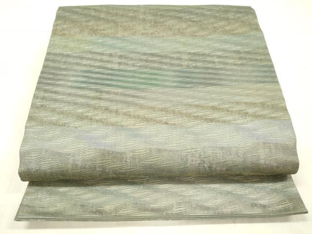 ★専用★美品 名古屋帯 夏帯 夏 絽 黒 植物文 金糸 長さ3ｍ54㎝ お洒落 名古屋帯 秀品 夏帯 絽 八寸名古屋帯 松葉仕立て 幾何学模様 金
