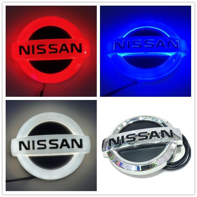 新品！日産 ニッサン Nissan 4D LEDエンブレム 交換式 11.7cmX10cm ブルー/ホワイト/ レッド 3色選択 Tiida X-Trail Geniss Cedric Livina