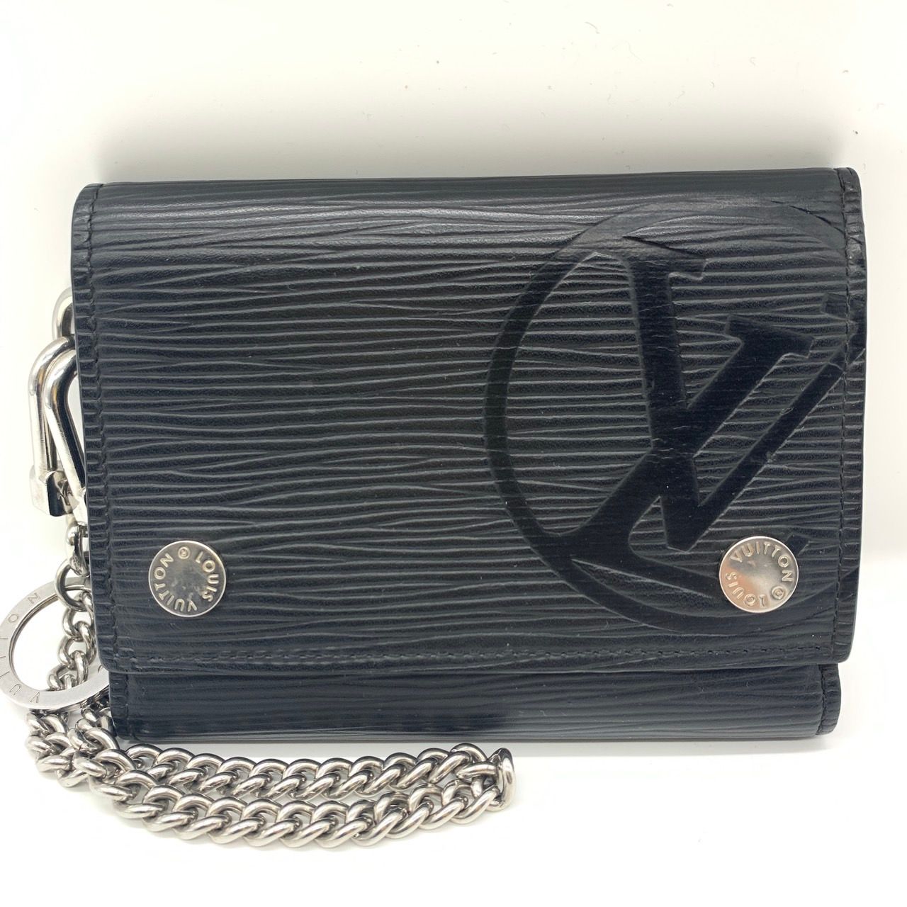ルイヴィトンチェーン コンパクト ウォレット エピ ノワール LVサークル 財布 ブラック M63518 LOUIS VUITTON ABランク