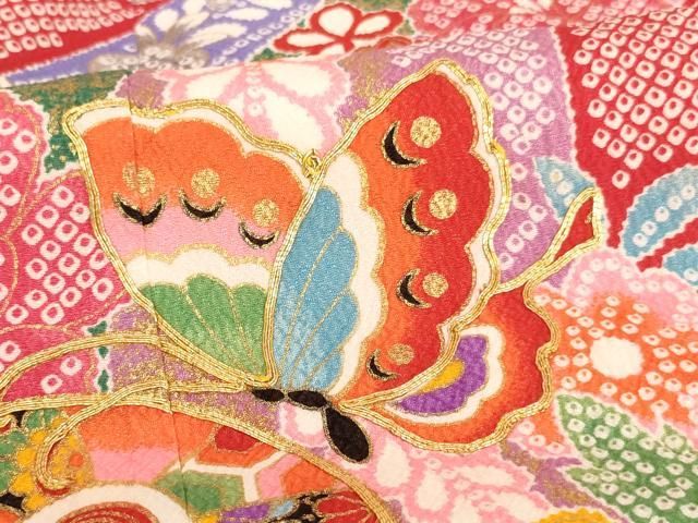 平和屋着物[]七五三 女の子 7歳 祝着 四つ身 長襦袢セット 駒