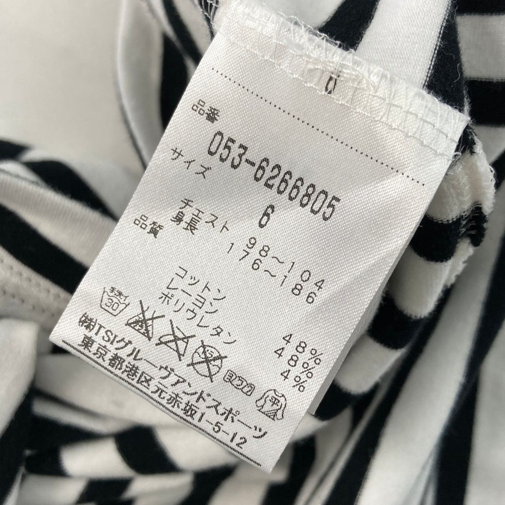 パーリーゲイツ パネルボーダーモックネックワンピース黒×白サイズ1