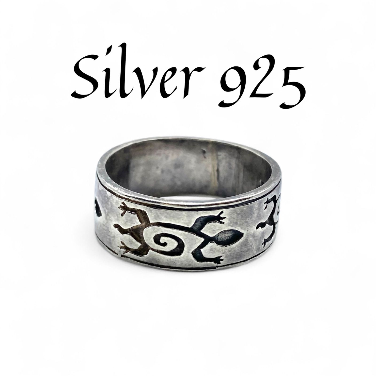 生命のシンボル】 トカゲ Silver 刻印 90s Vintage Ring シルバー 