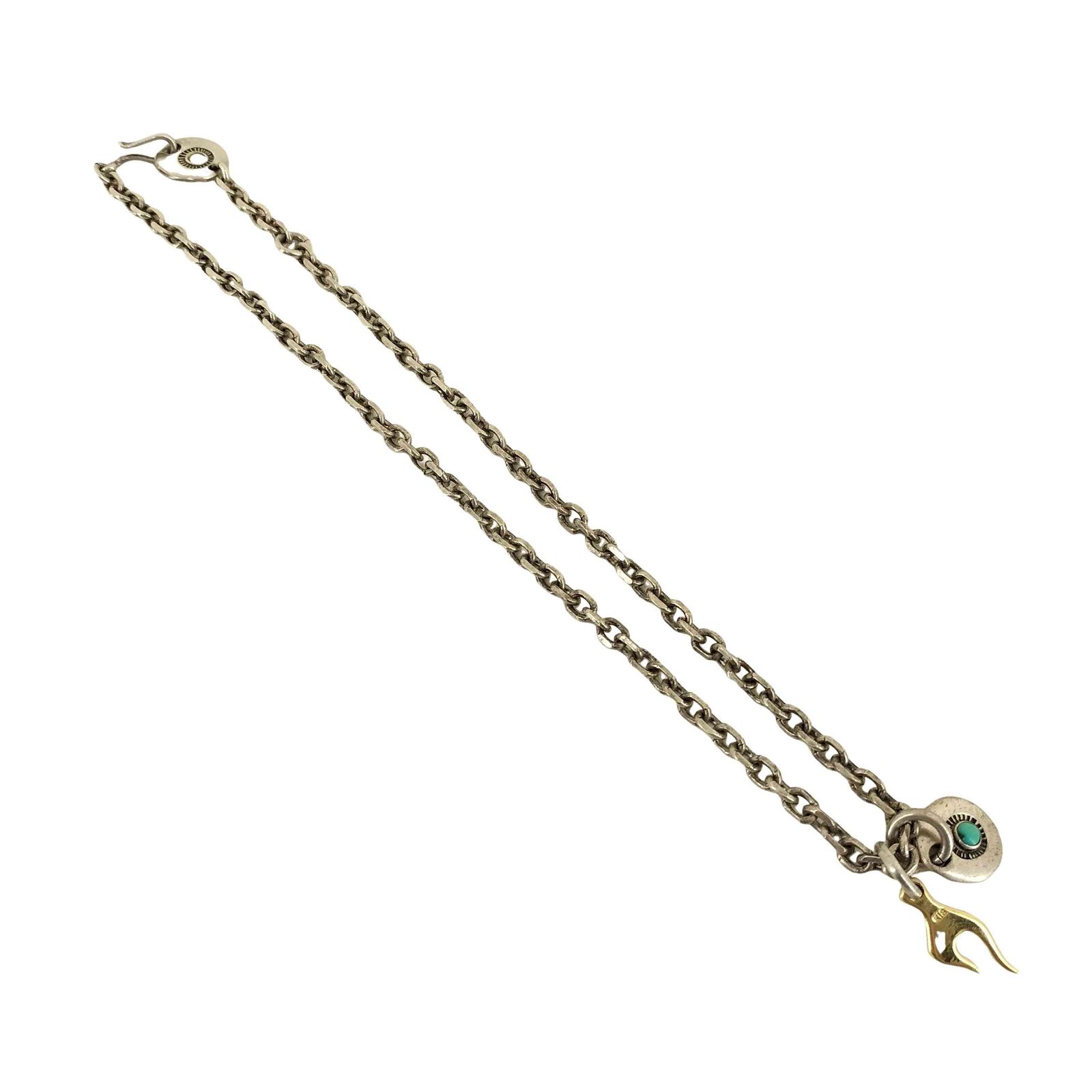 ユーズドフルギ 古着 AG FACTORY あるじゃん Silver Necklace M K18 ターコイズ コンビトップ ネックレス メンズ 表記無