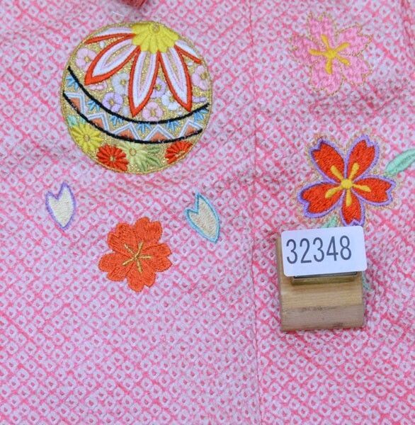 七五三 三歳 女児 正絹 総絞り 被布着物セット ピンク 夢想 3歳 3才 三才 女の子 お仕立て無料 NO32348