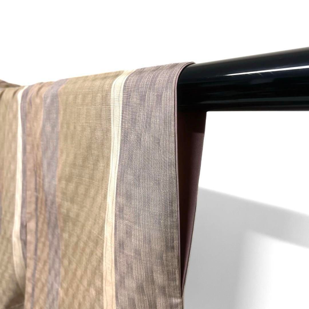 小紋 紬 立涌 縦縞 くすみカラー お洒落 着物 021a d - メルカリ 